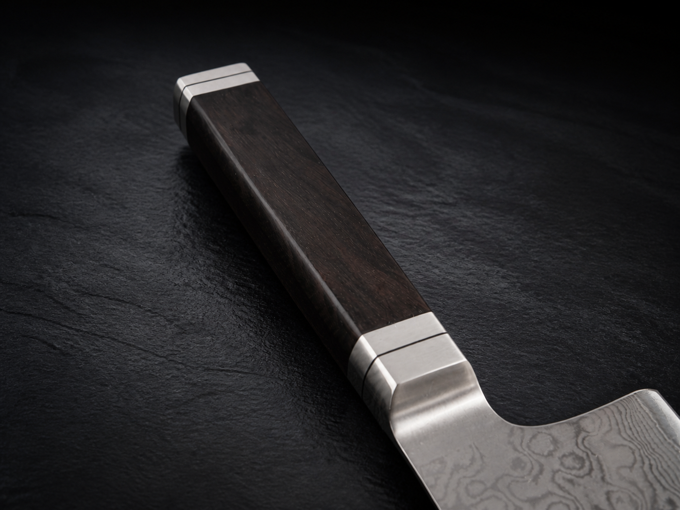 Natural ebony wood handle